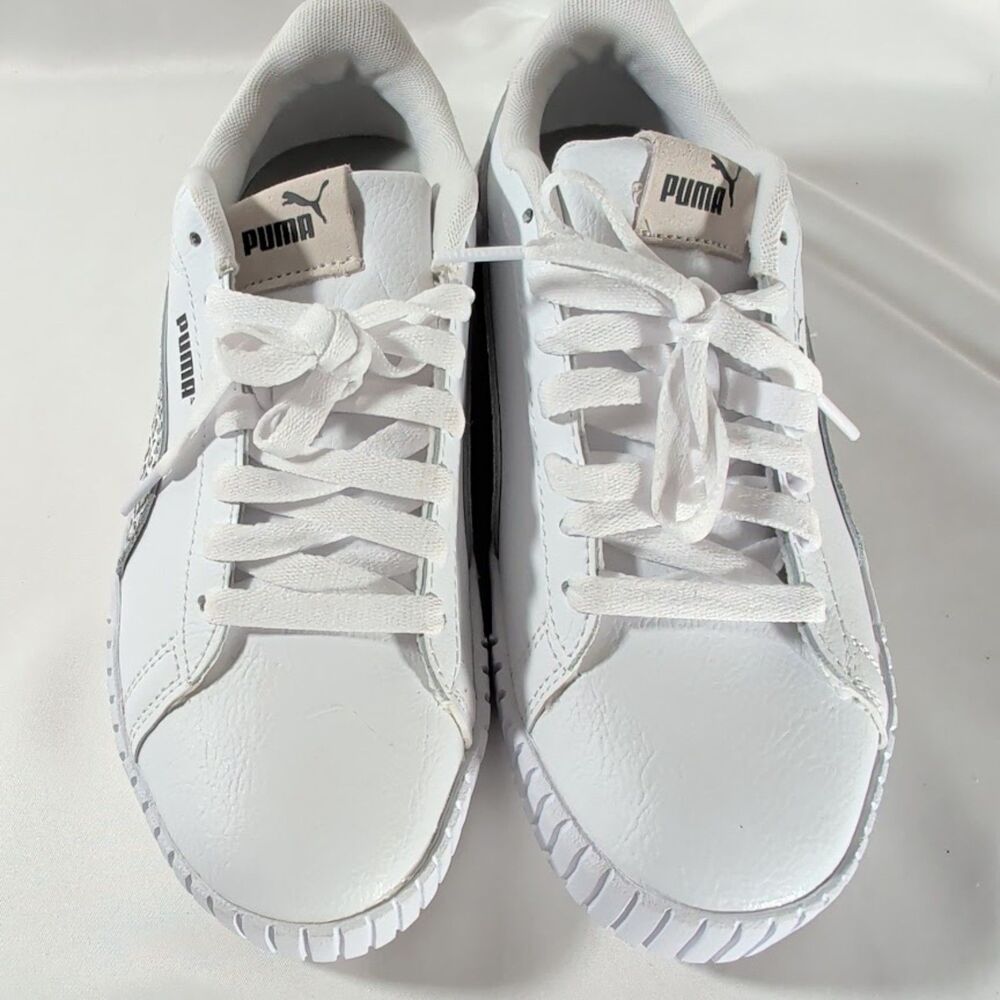 Puma Carina White Leopard Print Sneakers Women's 7 Style 403055-01